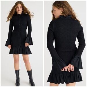 NWT J Crew Smocked button-up mini dress S